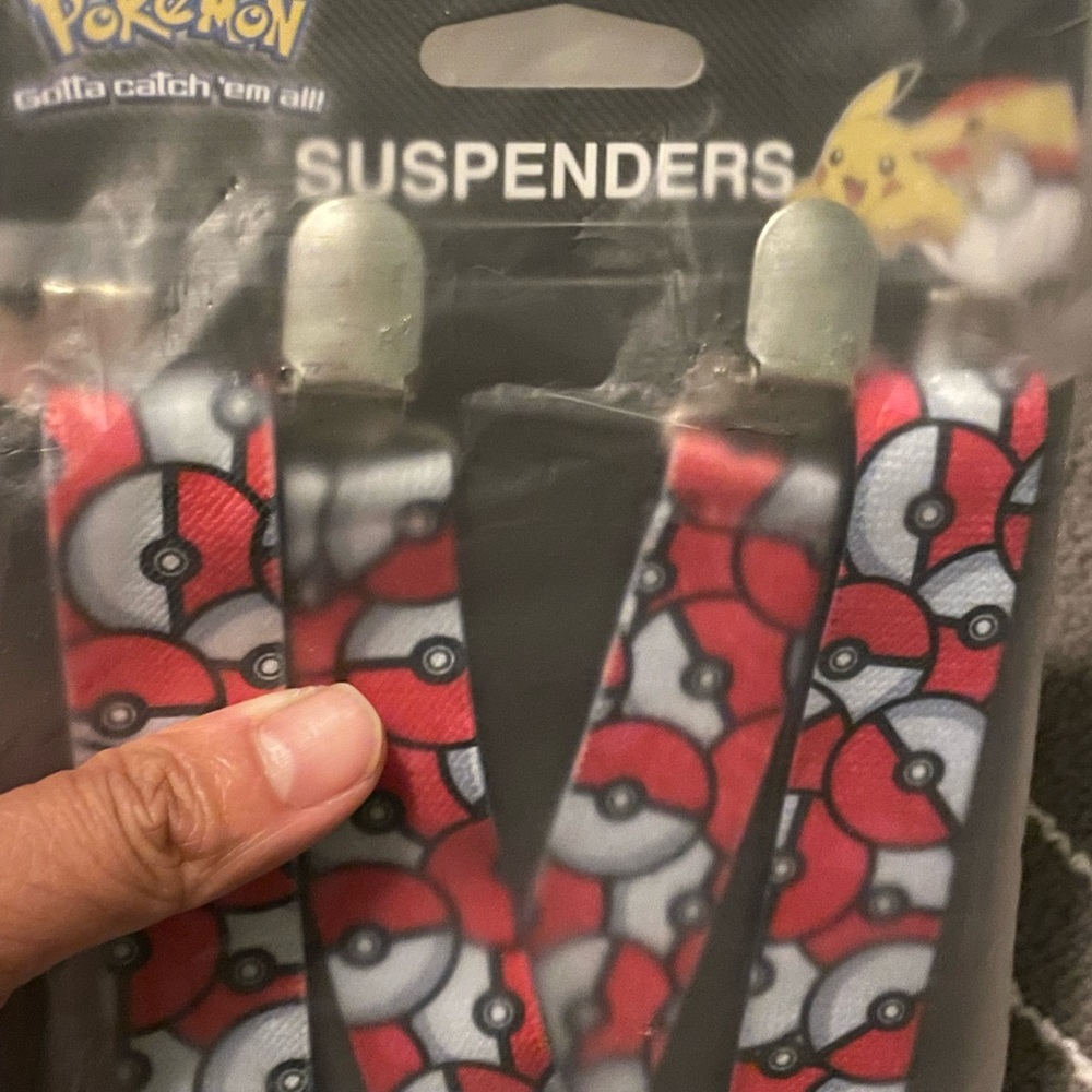 Pokemon pokeballs suspenders adjustable